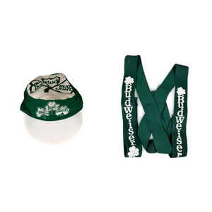 Vintage The Adcap Line Budweiser St. Patrick's Day Hat One Size & Suspender